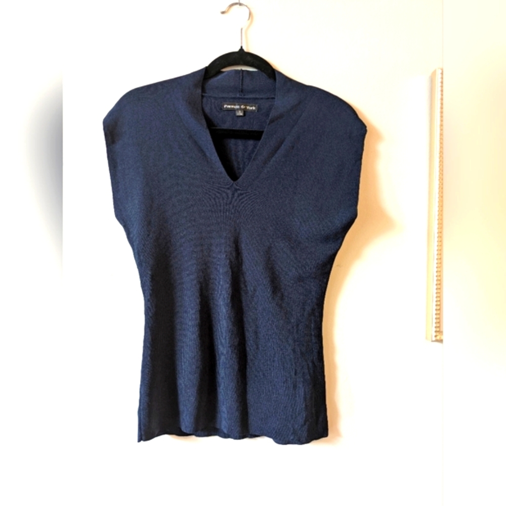 Preston & York Blue Sleeveless Boxy Blouse, Sz. Small